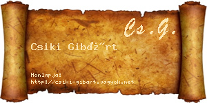 Csiki Gibárt névjegykártya